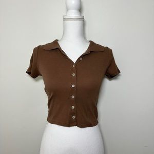 John Galt Brown Carolyne Knit Top